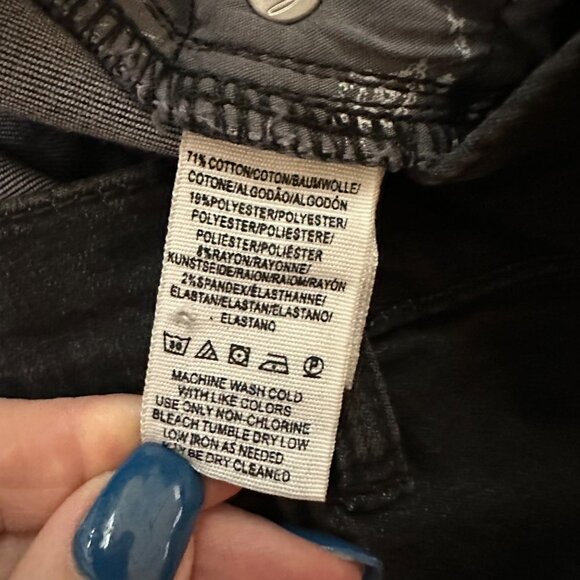 Free People We The Free‎ High Rise Black Distressed Crossed Raw Hem Skinny Jeans - Picture 7 of 7